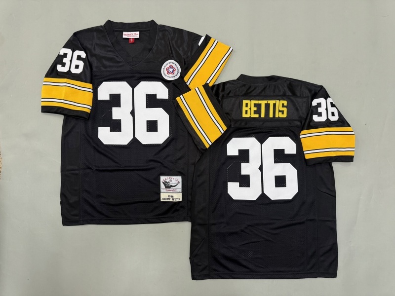 Men 2025 Pittsburgh Steelers #36 Bettis black Throwback Limited NFL Jersey style 002
